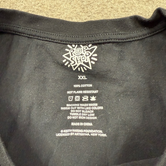 Keith Haring Pop Shop Shirt Mens 2XL XXL Black Short Sleeve Art Tee - Picture 3 of 8